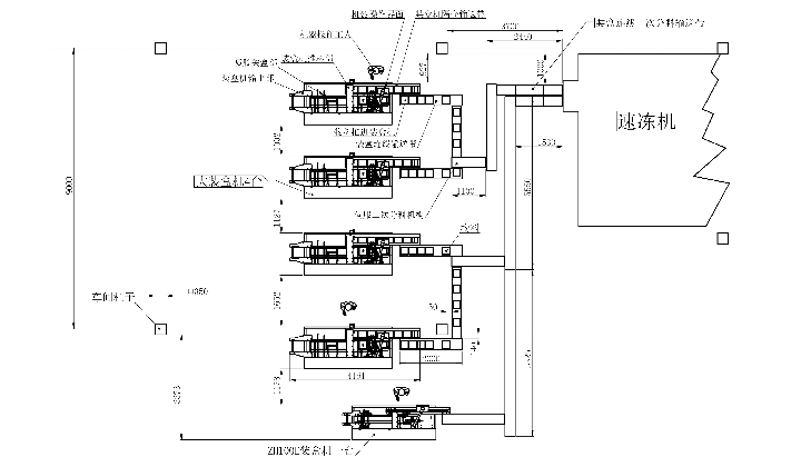 速凍食品自動裝盒包裝生產(chǎn)線